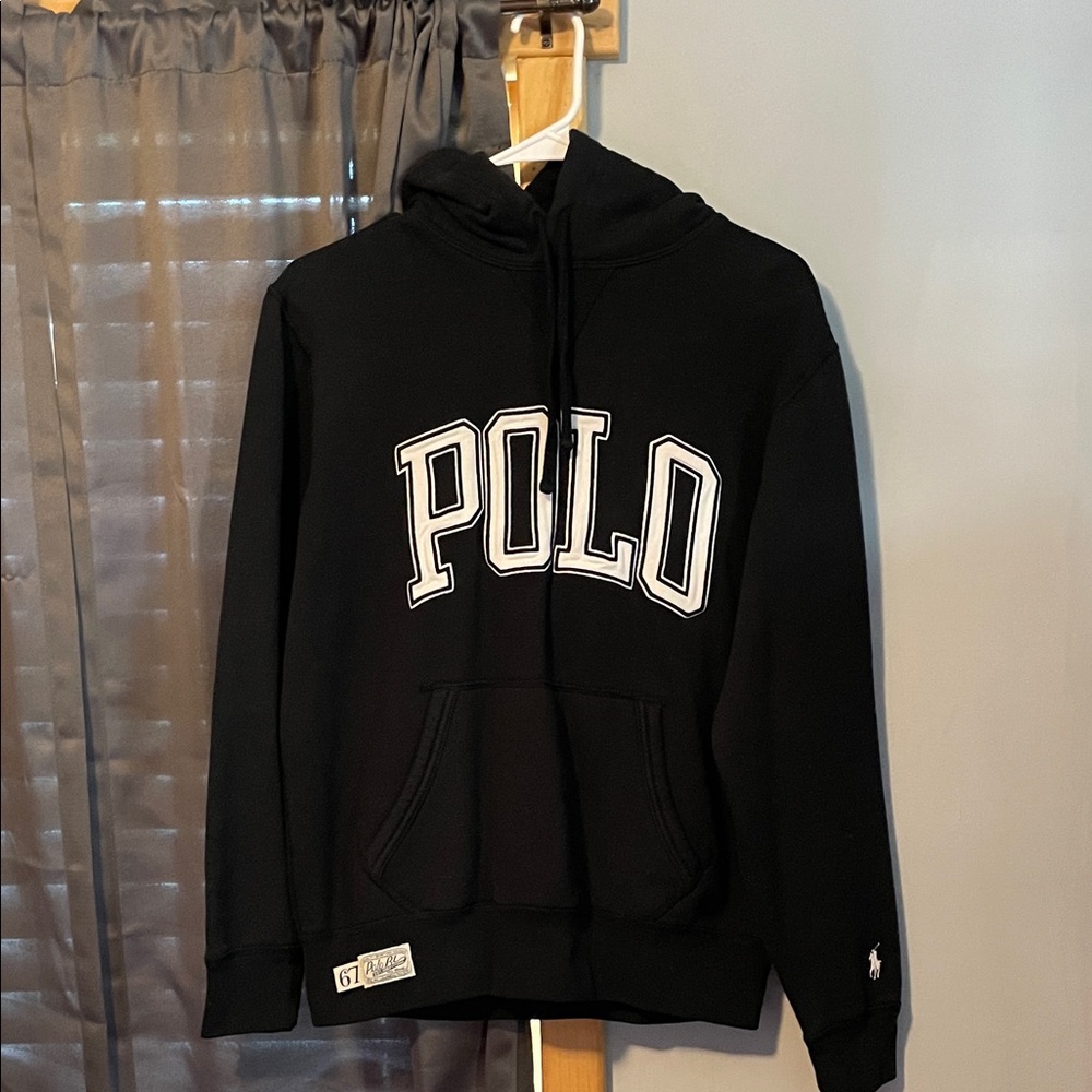Polo by Ralph Lauren Black Hoodie with White Lettering